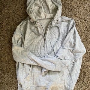 Aerie grey quarter zip hoodie